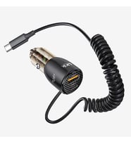 C509 80W Çift PD & QC Type-c Kablolu Turbo Ve Süper Hızlı Araç Şarj Cihazı