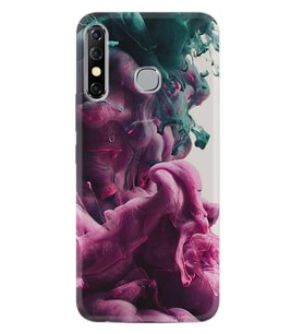 INFINIX Hot 8 Kılıf Resimli Silikon Kılıf Pink Green Cloud 1306