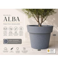 ALBA - BETON GÖRÜNÜMLÜ DEKORATİF SAKSI