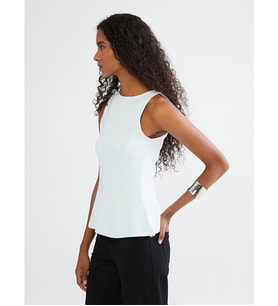 LCW Vision Mavi Bisiklet Yaka Peplum Bluz