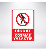 koşmak yasaktır 21x28 Arkası Sticker