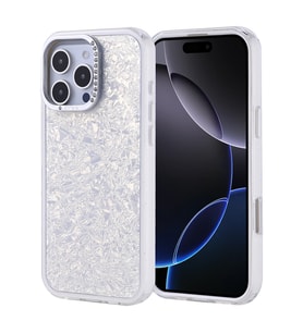 Apple iPhone 16 Pro Max Uyumlu Kılıf Taşlı Tasarımlı Zore Kapi Kapak (Gümüş)