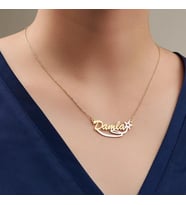 Kişiye Özel Kayan Yıldız Tasarımlı İsim Kolye 925K Gümüş (Gold)