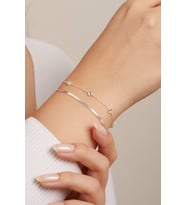 Elika Silver Zirkon Taşlı Zarif 925 Ayar Gümüş İkili Set