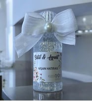 Söz - Nişan -Nikah Hediyesi Simli ve İncili Kolonya (10 Adet) 001 (Şeffaf)