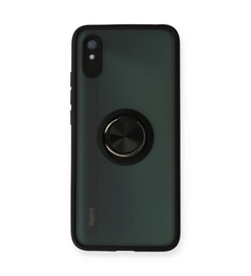 Xiaomi Redmi 9a Kılıf Montreal Yüzüklü Silikon Kapak - Siyah