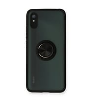 Xiaomi Redmi 9a Kılıf Montreal Yüzüklü Silikon Kapak - Siyah