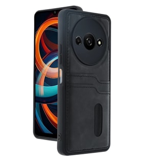 Redmi A3 4G Kılıf Sara Kartvizitli Deri Kılıf - Siyah