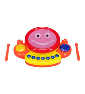 UJ Toys Işıklı Müzikli Notalı Neşeli Pilli Davul (Turuncu)