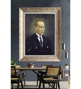 Gümüş Çerçeveli Atatürk Tablo za427
