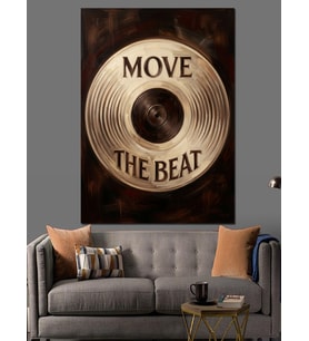 Move The Beat Plak Dekoratif Kanvas - Mdf Ahşap Tablo