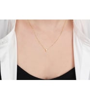 Glorria Gümüş 3 Boyutlu Minimalist T Harfi Kolye (Çok Renkli)