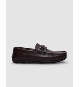 %100 Hakiki Deri Kahverengi Tokalı Erkek Loafer