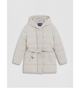 LCW Kids Gri Kapüşonlu Kız Çocuk Şişme Mont