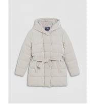 LCW Kids Gri Kapüşonlu Kız Çocuk Şişme Mont