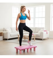 SPOR EVİNİZDE STEP TAHTASI PİLATES TAHTASI (12 CM YÜKSEKLİK) (Pembe)
