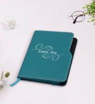 BK Gift Kişiye Özel İsimli Turkuaz Termo Deri Defter-3