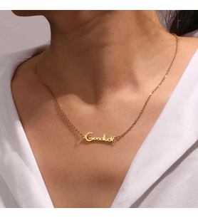 Kişiye Özel 925 Ayar Gümüş Good Luck Kolye (Gold)