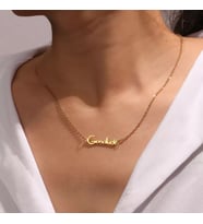 Kişiye Özel 925 Ayar Gümüş Good Luck Kolye (Gold)