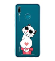 Huawei P Smart 2019 Uyumlu Kapak Coolcat Tasarımlı Şeffaf Silikon Kılıf