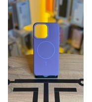 İPhone 15 Pro Max Uyumlu MagSafe Özellikli Premium Deri Görünümlü Kılıf (Mor)