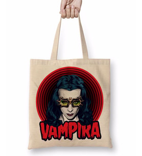 Vampira Bow Down to Varpir Bez Çanta Uzun Saplı