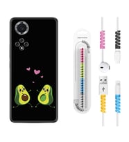 Huawei Nova Y70 Y90 Nova 9 SE  Kılıf Kablo Koruma Spiral Silikon Aşık Avokadolar 1642