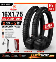 Servis 16X1.75 DIŞ LASTİK (BMX) Bisiklet Lastiği + İÇ LASTİK (2 ŞER ADET TAKIM)+ 1 ADET BİSİKLET POMPASI +1 ADET 8 SESLİ BİSİKLET KORNASI