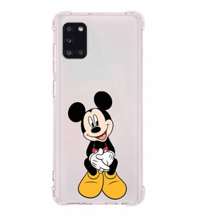 Samsung Galaxy A31  Köşe Korumalı Antişok Kapak Mickey Mouse Tasarımlı Şeffaf  Kılıf