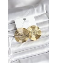 Pirinç Gold Renk Circle Model Kadın Küpe