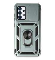 Durukar® Samsung Galaxy A52 Kılıf Pars Lens Yüzüklü Silikon - Yeşil