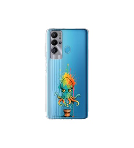 Tecno Pova Neo ile uyumlu Splash ahtapot tasarımlı şeffaf silikon kılıf