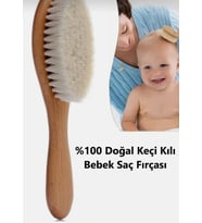 Lüx Keçi Tüyü Bebek Fırça (Ekru-Koyu Kahve)