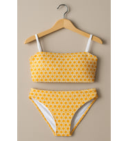 Bal Petek Desenli Sarı Bikini Takımı – Çift Taraflı Şık Tasarım 1140-S