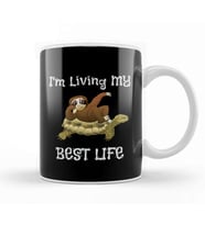 Cute I m Living My Best Life Sloth & Turtle Animal Kupa Bardak Porselen