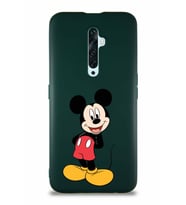 Oppo Reno 2Z Soft Premier Kapak Mickey Mouse-B Tasarımlı Silikon Kılıf - Yeşil (Şeffaf)