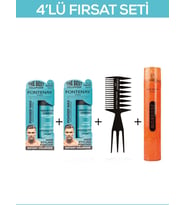 Fontenay Saç Şekillendirici Pudra Toz Wax Mat Effect X2 + Şekil Tarak'ı 2+Saç Spreyi  400ML 4'lü Set