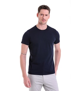 Hatemoğlu Lacivert ST 22Y Basic Bisiklet Yaka Süprem T.Shirt (S-3XL)