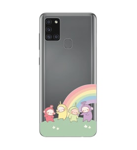 Samsung Galaxy A21S Uyumlu Teletubbies Desenli Şeffaf Telefon Kılıfı