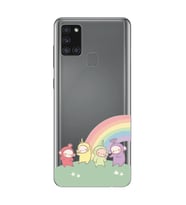 Samsung Galaxy A21S Uyumlu Teletubbies Desenli Şeffaf Telefon Kılıfı