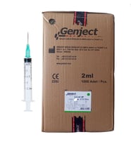 Genject Enjektör 2,5 CC 3 Parça Yeşil 1000 Adet