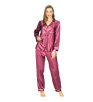 #PijamaTakımı Saten Çeyizlik Kaliteli Likralı Esnek Şık Rahat Tasarım Mor Saten Pijama Takımı