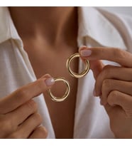 14K Altın Halka Küpe 4 mm 3.0 cm