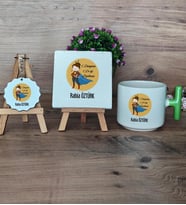 Kadın Öğretmene Hediye Hediye Seti Kupa Bardak T Kulplu, Dekoratif Taş, Anahtarlık Öğretmenler Günü Hediyesi (Model 8)
