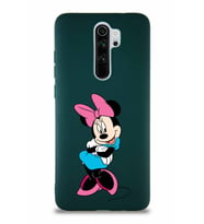 Xiaomi Redmi Note 8 Pro Soft Premier Kapak Minnie Mouse-D Tasarımlı Silikon Kılıf - Yeşil (Şeffaf)
