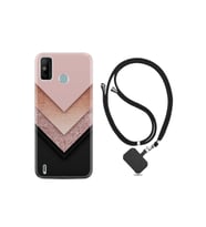 Tecno Spark 6 Go Kılıf Desenli Silikon Boyun Askılı Great Marble 1405