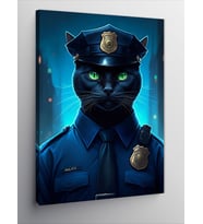 Kanvas Tablo Polis Kedi