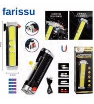 Çok Fonksiyonlu Oto Acil Durum El Feneri - COB LED, Güneş Enerjili, Cam Kırıcı & Kemer Kesici