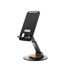 360 Derece Dönebilen Masa Üstü Telefon Tutucu (Düz Siyah)