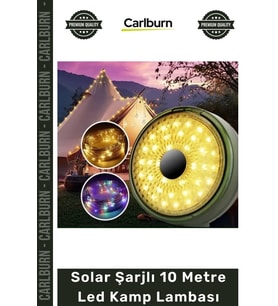 #KampLambası Dış Mekan Su Geçirmez Güneş Enerjili Taşınabilir Aydınlatma Solar Şarjlı 10 Metre Led K